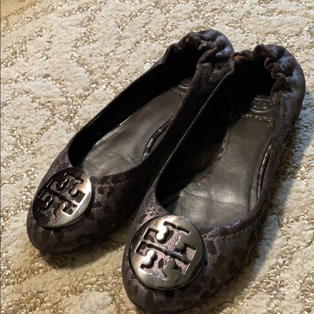Leopard Metallic Tory Burch Flats